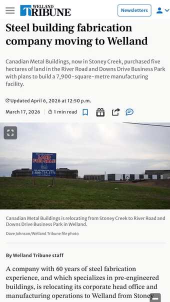 Development around Welland