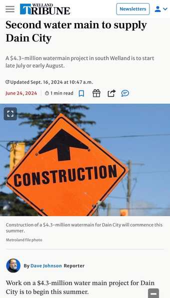 Development around Welland
