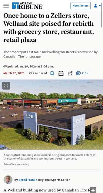 Development around Welland