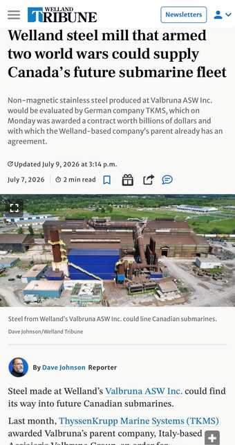 Development around Welland